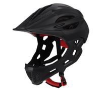 Harilla Casco da Bici con Mentoniera Resistente Casco con Mentoniera Durevole per Pattinaggio, Nero
