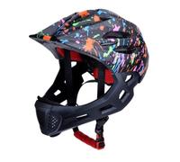 Harilla Casco da Bici con Mentoniera Resistente Casco con Mentoniera Durevole per Pattinaggio, Nero Graffiti