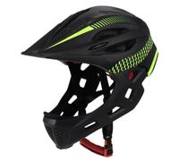 Harilla Casco da Bici con Mentoniera Resistente Casco con Mentoniera Durevole per Pattinaggio, Nero+Verde