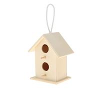 Harilla Casetta per Uccelli in Legno Sospesa per Esterno, Cassetta per Nidificazione per Uccelli, Verniciabile Non Finita, Style2