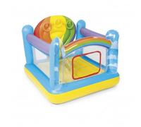 Harilla Castello Gonfiabile per Bambini Casa Saltellante Bouncer Parco Giochi Interno Materiale PVC Base Morbida Colonne Tondeggianti Pannelli a Maglia