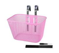 Harilla Cestino per Bicicletta da Bambino Contenitore Anteriore per Accessorio Robusto Realizzato in Metallo con Design Rinforzato Adatto per Traspo, Rosa