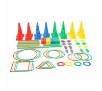 Harilla Children Balance Kit Equilibrio per Bambini Percorso Ostacoli Sensomotorio Passi Anelli Componenti Combinabili Materiale PP Plastica Adatto a Centri, Nuovo Set Combinato Cono 114 Pezzi
