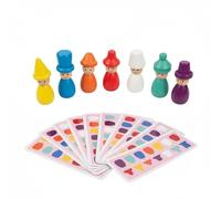 Harilla Children Gioco Educativo Bambini Puzzle Abbinamento Colori Forme Bambole Legno Carte Compito Migliora Concentrazione E Abilità Fini Adatto per Asilo Aula Apprendimento a Casa