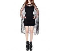 Harilla con Lacci Trasparente | Bordo Inferiore Smerlato, con Cappuccio, Lungo, Abbigliamento, per Halloween, Cosplayer