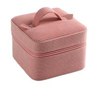 Harilla Contenitore portagioie in Velluto a Coste, Organizer da scrivania, con Cerniera, per Braccialetti, cassettiera, Accessori per Capelli da, Rosa