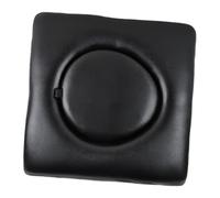 Harilla Coperchio foro della sedia da commodo in pelle PU, cuscino del sedile del cambio portatile per sedia da toilette, Rotondo Nero