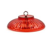 Harilla Copertura per Mangiatoia per Uccelli Esterno Cupola Paraspruzzo Deviapioggia Tettoia Plastica PE E Metallo con Anello Sospensione Adatta per Cortile Balcone Orto, Rosso