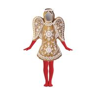 Harilla Costume Adulto Biscotto Angelo Abito Tuta Cappuccio Guanti Materiale Spugna Composita con Apertura Viso E Coperture per, Taglia Unica, Angelo Di Pan Di Zenzero - Adulto