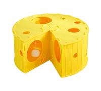Harilla Cuccia a Tunnel per Gatti Cheese, Gialla, Accessori robusti, Facili da Usare, in Feltro Leggero, casetta per Gatti, Centro attività per Cuccioli,