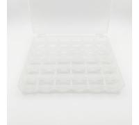 Harilla Custodia Trasparente Spoletta Porta Organizzatore Scatola Contenitore Plastica Resistente con Separati E Blocco Stabile, Scatola trasparente a 25 scomparti con bobine