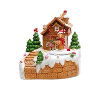 Harilla Decorazione natalizia a LED con carillon, regalo per feste per bambini e figlie, 1 Omino di Pan di Zenzero