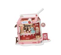 Harilla DIY Casa delle Bambole Miniatura Kit Casa Miniatura Puzzle 3D in Legno Assemblaggio Manuale Blocco Costruzione Ornamento Scrivania Adatto per Regalo D, Latticini