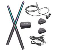 Harilla Drum Ad Elettrica Portatile Set di Bacchette Robuste Silenziose Silenziose con Professionista Degli Auricolari per Bambini Batteristi Regalo, con Pedale, Taglia unica bambino