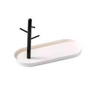 Harilla Espositore per Gioielli, portagioie Multifunzione, Elegante, Porta Chiavi, Vassoio per collane, cavigliere, Tavolo, bancone, Centro Commerciale, Singolo Bianco
