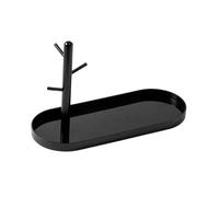 Harilla Espositore per Gioielli, portagioie Multifunzione, Elegante, Porta Chiavi, Vassoio per collane, cavigliere, Tavolo, bancone, Centro Commerciale, Singolo Nero