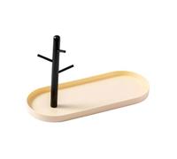 Harilla Espositore per Gioielli, portagioie Multifunzione, Elegante, Porta Chiavi, Vassoio per collane, cavigliere, Tavolo, bancone, Centro Commerciale, Bianco Latte Singolo