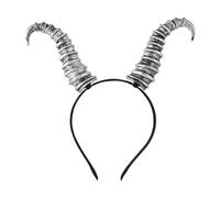 Harilla Fascia per capelli con corna di pecora, accessorio per eventi e travestimenti, Corni D'argento