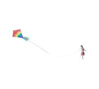 Harilla Figura in Miniatura in 1:64 Che Fa Volare Un Aquilone per progetti Fai da Te, in Resina da Collezione, Ragazza con Vestito Rosa