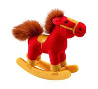 Harilla Giocattolo a Forma di Cavallo a Dondolo da 15 Cm, Decorazione per Bambola, Carino E Realistico, Giocattolo di Peluche da Abbracciare, Decorazione per, Rosso