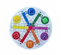 Harilla Gioco da Tavolo Adulto con Ludo Rotondo Pieghevole Tabellone Resistente Superficie PU Pezzi Sintetici Funzione Educativa Adatto a Occasioni Familiari Feste tra Adulti Tempo Libero