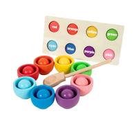 Harilla Gioco di Legno con Palline Arcobaleno in Bicchieri per Abbinare I Colori E Imparare