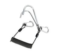 Harilla Hook Gancio Doppio in Acciaio Inox per Immersioni Subacquee Reclinabile Telescopico con Aggancio Rapido Resistente alla Corrosione Adatto per, Grigio Scuro