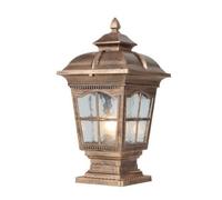 Harilla Lampada da Pilastro da Esterno Lanterna per Colonna Lampione per Cancello Luce da Parete Esterna Applique per Telaio in Alluminio Verniciato IP55, Bronzo Antico, Grande