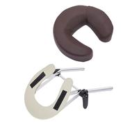 Harilla Lettino da massaggio con cuscino e supporto per il viso, portatile, morbido, struttura in lega di alluminio, poggiatesta robusto in pelle PU, CaffÈ