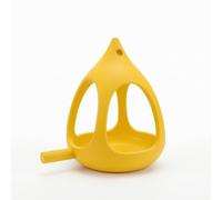 Harilla Mangiatoia per Uccelli Mangiatoia da Esterno Mangiatoia da Balcone Mangiatoia Sospesa Profilo a Goccia con Posatoio Integrato Riempimento Semplice, Array, Giallo