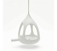 Harilla Mangiatoia per Uccelli Mangiatoia da Esterno Mangiatoia da Balcone Mangiatoia Sospesa Profilo a Goccia con Posatoio Integrato Riempimento Semplice, Array, Bianco