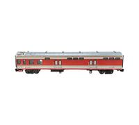 Harilla Modello Vagone Bagagli Treno Collezionabile Ferrovia Ornamentale Carrozza in Plastica Pp con Dettagli Realistici Adatto a Camera Letto Soggiorno Sala, Rosso