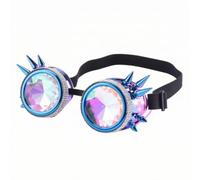 Harilla Occhiali Steampunk Decorativi Occhiali Maschera Accessorio Costume Occhiali Cosplay Specchio Stile Retro Futurista Lenti Specchiate con Taglio a Facce