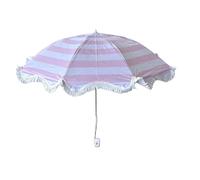 Harilla Ombrellone da Spiaggia Portatile Ombrello da Sedia Tettuccio Parasole Parasol Pinzabile Copertura Compatta per Seduta Tessuto Resistente in Poliestere, Rosa E Bianco A Strisce