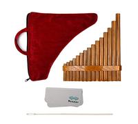 Harilla Pan Flute Panpipes di Bambù 15 Tubo Flauto Curvo Accordabile Pan Flauto Cinese con Custodia Adatta per Studenti Principianti Concerti Musicali, Mano sinistra