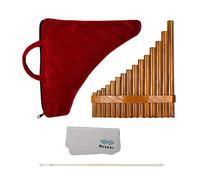 Harilla Pan Flute Panpipes di Bambù 15 Tubo Flauto Curvo Accordabile Pan Flauto Cinese con Custodia Adatta per Studenti Principianti Concerti Musicali, Mano destra