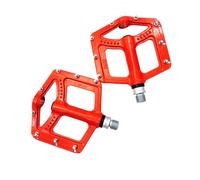 Harilla Pedale Bici Pedale Piatto Pedale Bicicletta Pedale Universale in Lega di Alluminio con Cuscinetti Sigillati E Piattaforma Antiscivolo Installazione, Red