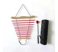 Harilla Percussore Manuale a 9 Note con Corda di Sospensione Nera E Bacchetta Inclusa con Borsa per Riporre lo Strumento Adatto per Rilassamento E Meditazione Quotidiana, Rosa