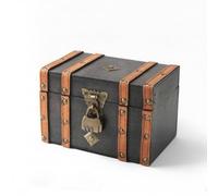 Harilla Portagioie in Legno con Coperchio a Cerniera E Rivetti Ornamentali per Collane Bracciali E Altri Contenitore con Estetica Antica per Scrivania, Gray, style to 3