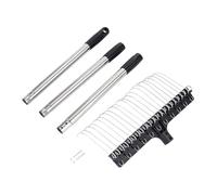 Harilla Rastrello Foglie Manico Lungo Rastrello da Giardino Pulizia Prato Raccolta Erba Detriti Struttura Ergonomica Materiale Robusto Adatto per Giardino Agr, 3 Sezioni 1.2m