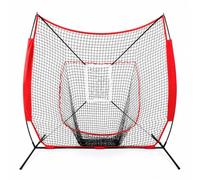 Harilla Rete da Allenamento Baseball Rete da Battuta Rete da Lancio Rete da con Bersaglio Centrale per Esercizi Tecnici Costruzione Stabile E Trasportabile
