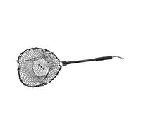 Harilla Rete da pesca pieghevole, guadino per catturare e rilasciare, accessorio portatile con impugnatura ergonomica antiscivolo, rete, manuale, Palo Nero Rete Nera