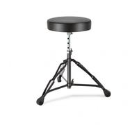 Harilla Seduta per Batteria con Altezza Variabile E Base Tripode in Metallo Nero con Sedile Rotondo Comodo E Rivestimento in Pelle PU Adatto per Lezioni
