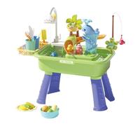 Harilla Set di 43 Pezzi per Giocare in Cucina, con Motore Elettrico per La Circolazione dell'Acqua, Ideale per Il Gioco di Ruolo E per Lavare I Piatti, Verde