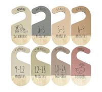 Harilla Set di 8 Divisori in Legno per Armadi per Bambini, Adorabili Grucce per