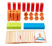 Harilla Set di blocchi di costruzione in legno, blocchi impilabili di forme colorate, giocattoli di ordinamento per l'istruzione