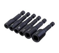 Harilla Set di Chiavi a Bussola per Macchina in Lega di Acciaio con Gambo Esagonale Da 1/4", Accessori per Cacciaviti Pneumatici E Buss, 6 Pezzi