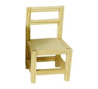 Harilla Set di Mobili in Miniatura per Case delle Bambole con Tavolo Sedia E Libreria in Legno per Scene di Vita Realistiche, Sedia 4.5x8cm