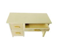 Harilla Set di Mobili in Miniatura per Case delle Bambole con Tavolo Sedia E Libreria in Legno per Scene di Vita Realistiche, Scrivania 12x5x6.5cm