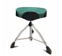 Harilla Sgabello per Batteria Sedia Tamburo Batterista Sedile Tamburo con Cuscino Imbottito E Base in Metallo Antiscivolo Altezza Regolabile Pneumatica E, Verde Nero
